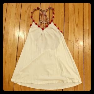 Pitusa  swimsuit coverup size small pompoms